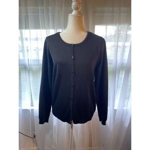 Architect Size Large Cardigan Sweater Button-Up Long Sleeve Black NWT‎